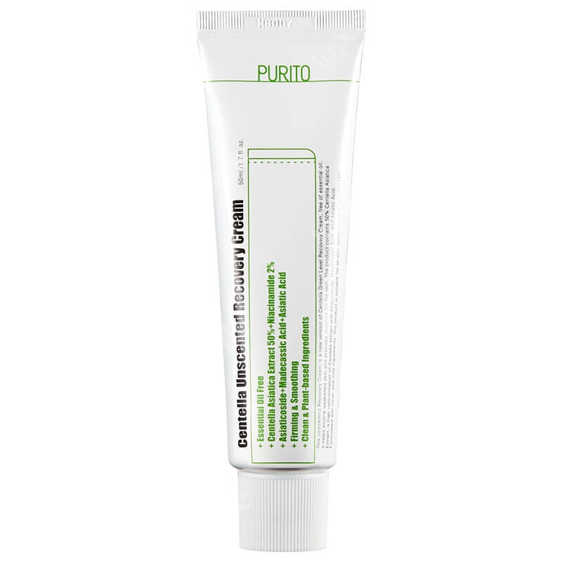 Purito Centella Unscented Recovery Cream Regenerujący krem na bazie wąkroty azjatyckiej (bezzapachowy) 50 ml