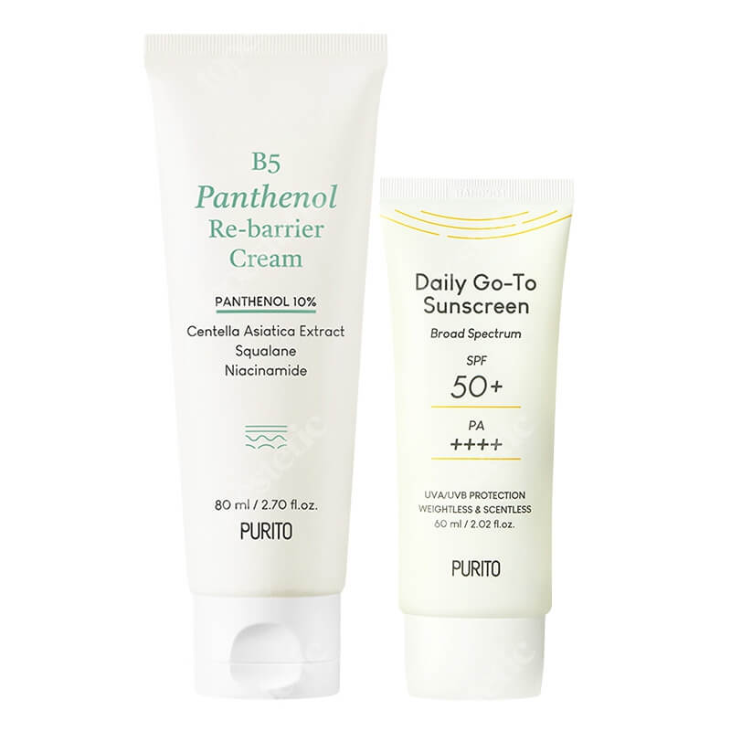 Purito Daily Go ZESTAW Krem z filtrem przeciwsłonecznym 60 ml + Regenerujący krem z pantenolem 80 ml