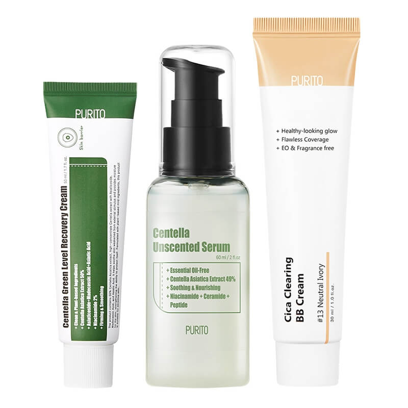 Purito Favorite Set ZESTAW Serum 60 ml + Regenerujący krem 50 ml + Krem BB (13 Neutral Ivory) 30 ml