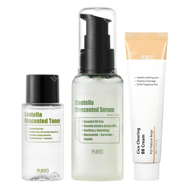 Purito Perfect Skin ZESTAW Toner 30 ml + Serum 60 ml + Krem BB 30 ml