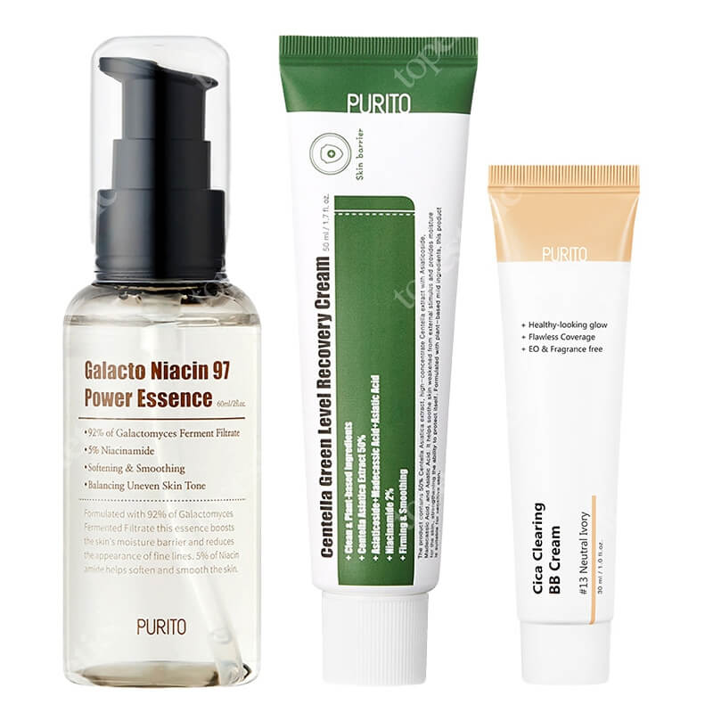 Purito Power Skin ZESTAW Odżywcza esencja 60 ml + Krem BB (13 Neutral Ivory) 30 ml + Regenerujący krem 50 ml