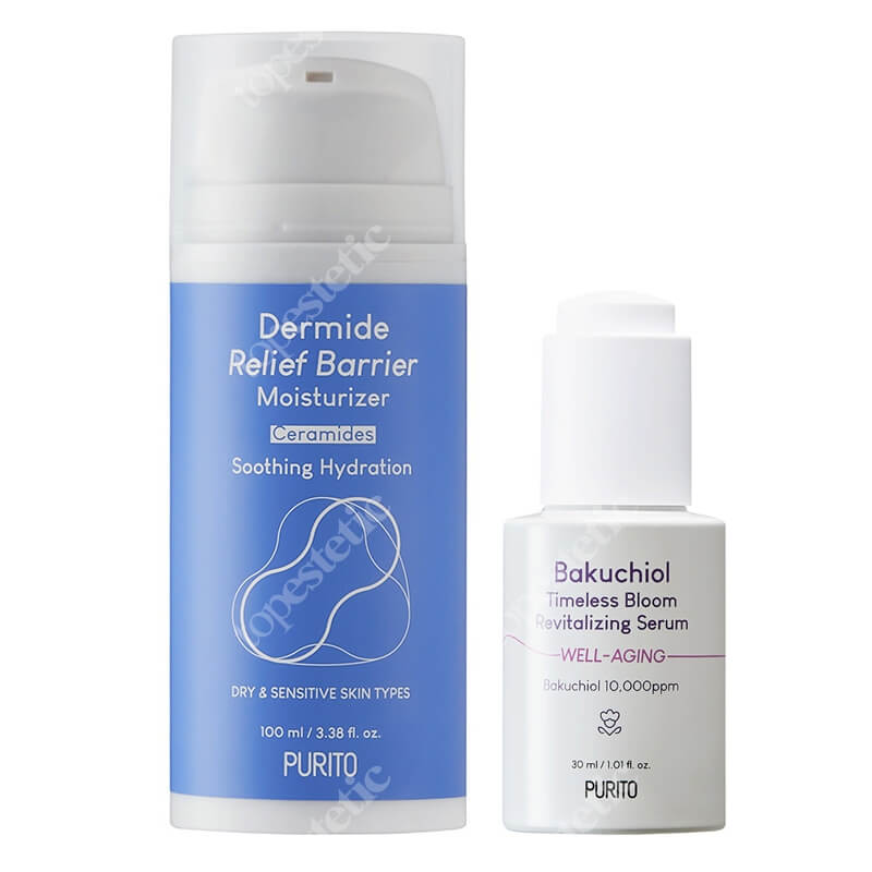 Purito Revitalizing And Moisturizer Set ZESTAW Serum z bakuchiolem 30 ml + Odbudowujący krem z ceramidami 100 ml