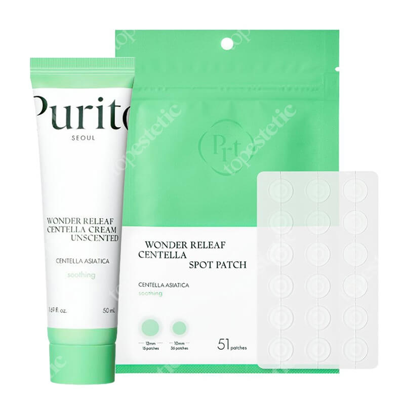 Purito Seoul Wonder Skin ZESTAW Plastry do stosowania punktowo 51 szt + Krem 50 ml