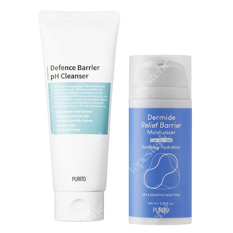 Purito Skin Protect ZESTAW Żel oczyszczający o działaniu ochronnym 150 ml + Odbudowujący krem z ceramidami 100 ml