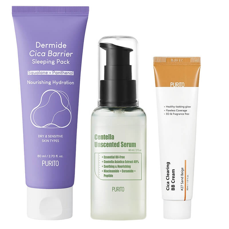 Purito Super Skin Set ZESTAW Serum 60 ml + Krem BB (27 Sand Beige) 30 ml + Krem na noc 80 ml