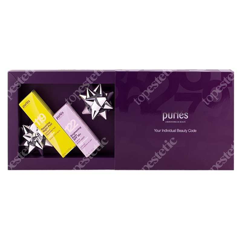 Purles 119 Repairing Night Peel +122 Brightening Base SPF 50+ ZESTAW Odnawiający krem eksfoliujący 50 ml + Rozświetlająca baza 30 ml