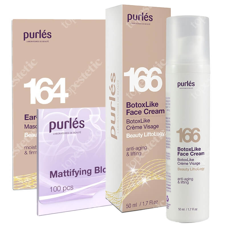 Purles BotoxLike Face Set ZESTAW Krem do twarzy 50 ml + Maska 1 szt + Bibułki matujące 100 szt