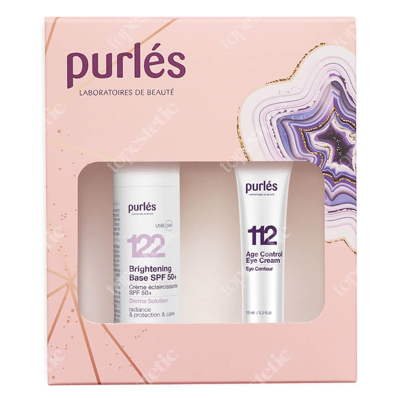 Purles Brightening Base SPF 50+ + Age Control Eye Cream ZESTAW Rozświetlająca baza 30 ml + Przeciwzmarszczkowy krem na okolice oczu 10 ml