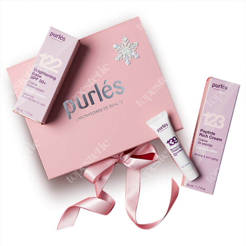 Purles Derma Solution Set ZESTAW Rozświetlająca baza SPF 50+ 30 ml + Odżywczy Krem Peptydowy 50 ml + Nawilżająco-łagodzący krem-żel 15 ml