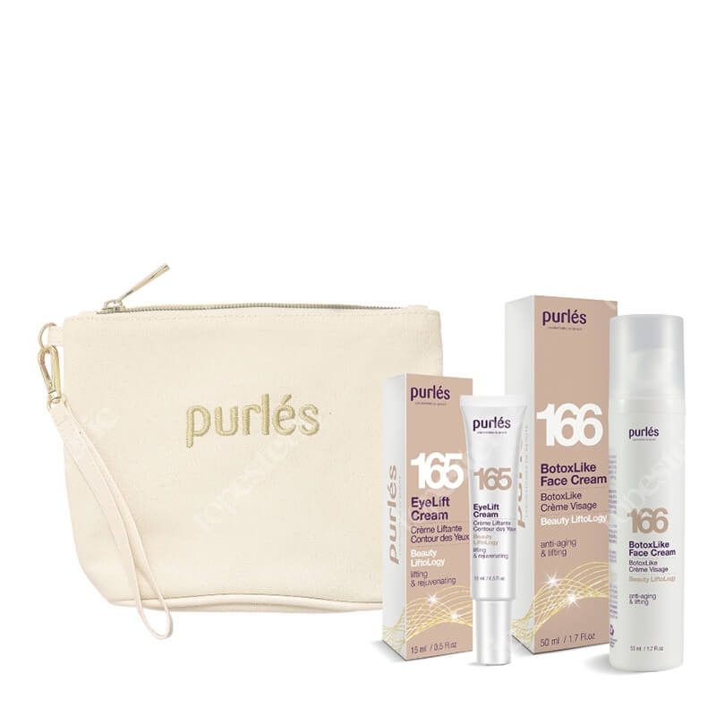 Purles X-Mas Set III ZESTAW 165 Krem pod oczy 15 ml + 166 Krem do twarzy 50 ml + Kosmetyczka beżowa 1 szt