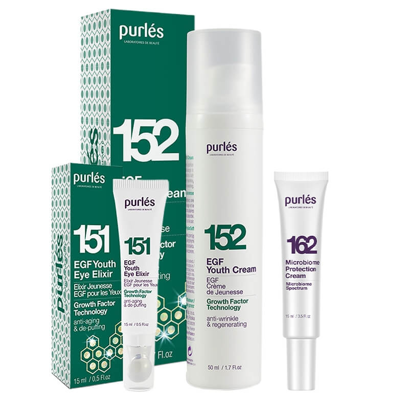 Purles Youth Set ZESTAW Eliksir młodości pod oczy 15 ml + Krem młodości 50 ml + Nawilżająco - łagodzący krem 15 ml