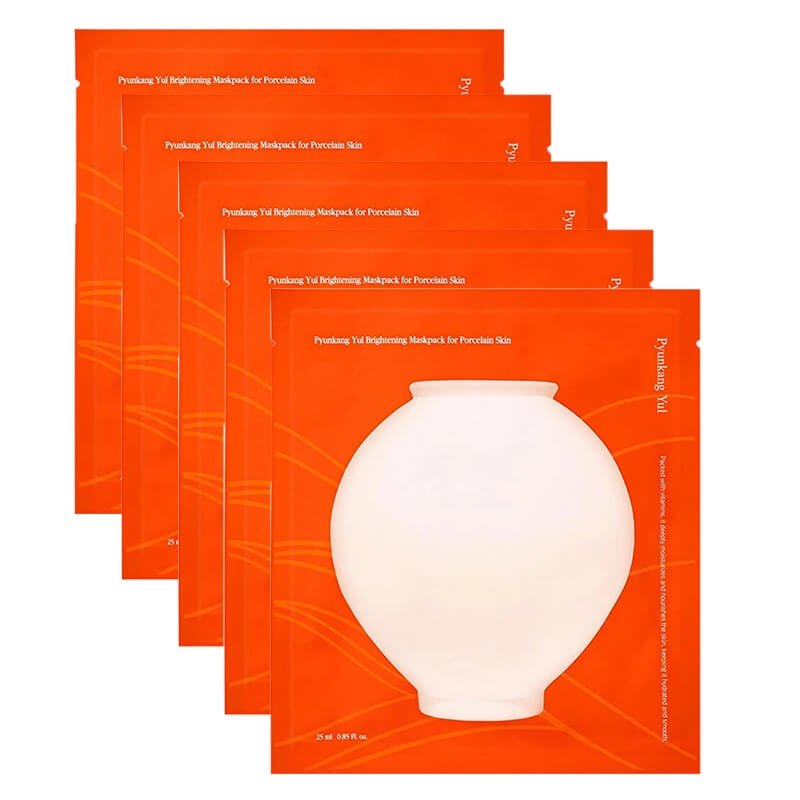 Pyunkang Yul Brightening Maskpack For Porcelain Skin x 5 ZESTAW Nawilżająco-odżywcza maska do twarzy 25 ml x 5