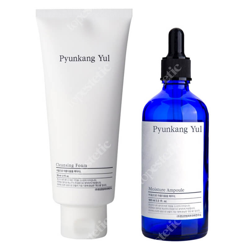 Pyunkang Yul Oczyszczanie i Nawodnienie ZESTAW Oczyszczająca pianka do twarzy 150 ml + Ampułka zwiększająca wilgotność skóry 100 ml