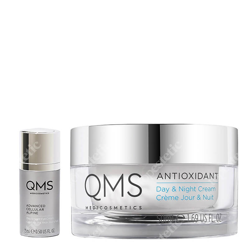 QMS Age Prevent Antioxidant Face Care ZESTAW Odżywczy krem z antyoksydantami 50 ml + Odmładzający krem na okolice oka stymulujący regenerację komórkową 15 ml