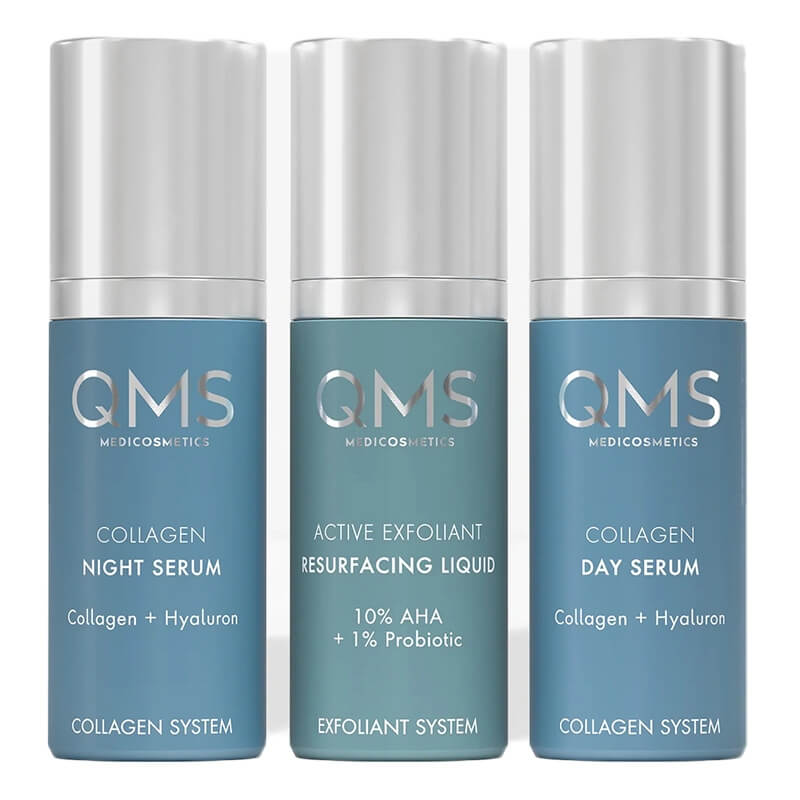 QMS Day And Night 3-Step Core Routine Set Program naprawczy dla skór z widoczną utratą kolagenu 3x30 ml