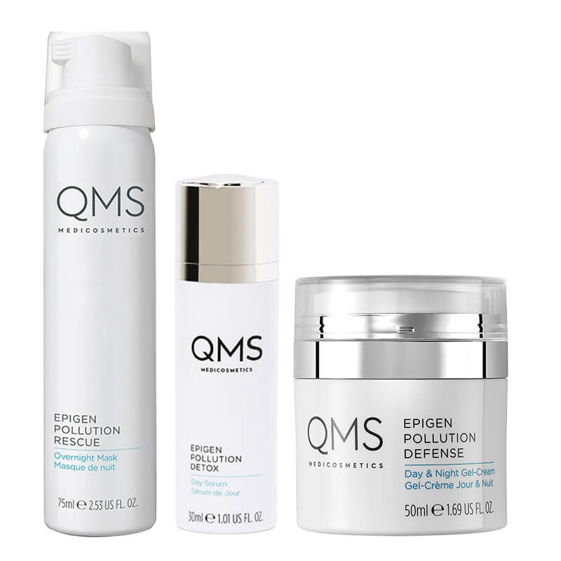 QMS Epigen Protect Set ZESTAW Krem żel z epigenetycznymi peptydami 50 ml + Serum 30 ml + Naprawczo-ochronna maska 75 ml GRATIS