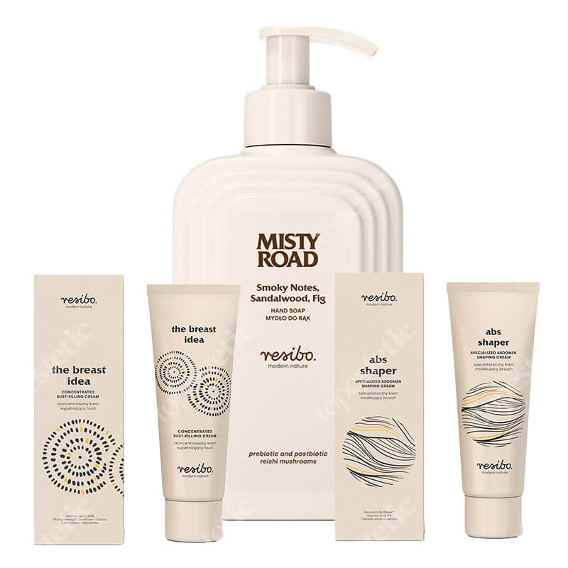 Resibo Misty Road + ABS Shaper + The Breast Idea ZESTAW Żel pod prysznic 350 ml + Krem modelujący brzuch 75 ml + Krem wypełniający biust 75 ml
