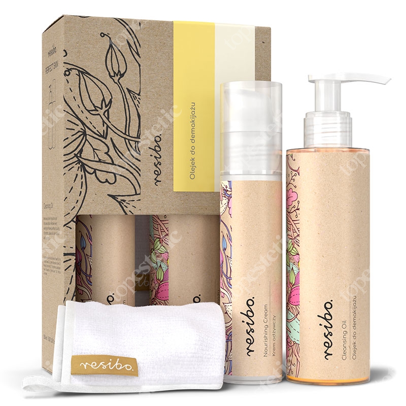 Resibo Perfect Skin ZESTAW Krem odżywczy 50 ml + Olejek do demakijażu 150 ml + ściereczka