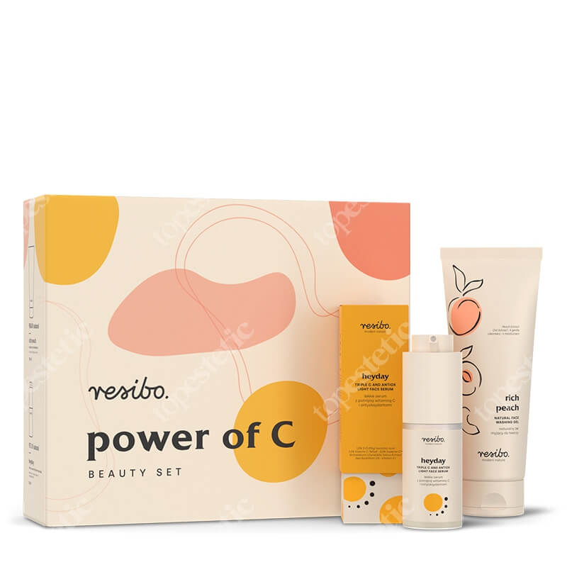 Resibo Power of C ZESTAW Lekkie serum z potrójną witaminą C i antyoksydantami 30 ml + Żel myjący z ekstraktem z brzoskwini 125 ml