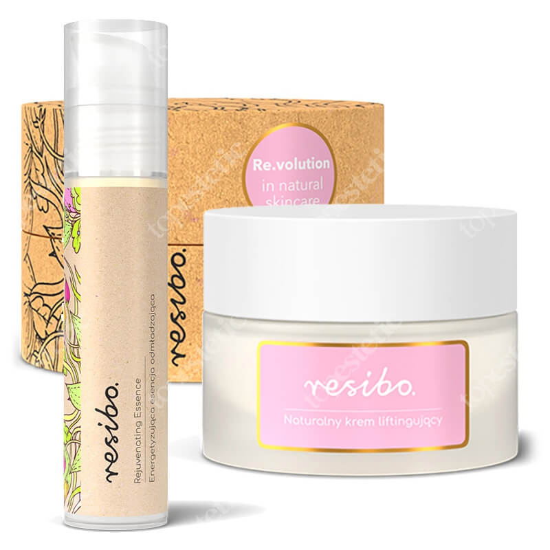 Resibo Rejuvenating Essence + Natural Lifting Cream ZESTAW Energetyzująca esencja odmładzająca 50 ml + Naturalny krem liftingujący 50 ml