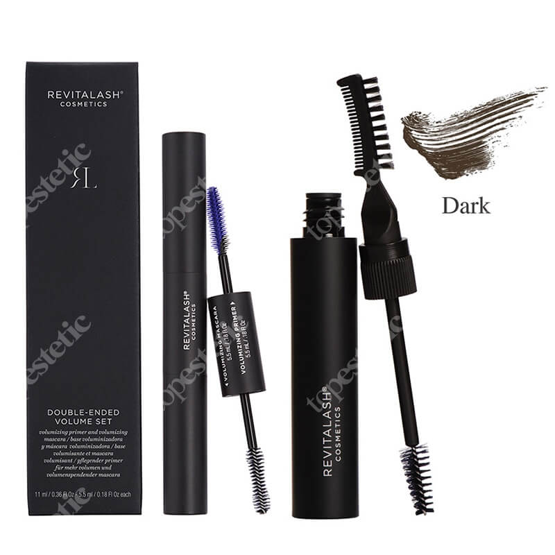 Revitalash Brow And Lash ZESTAW Tusz i podkład 11 ml + Koloryzujący żel do brwi﻿ - ciemny brąz 7,4 ml