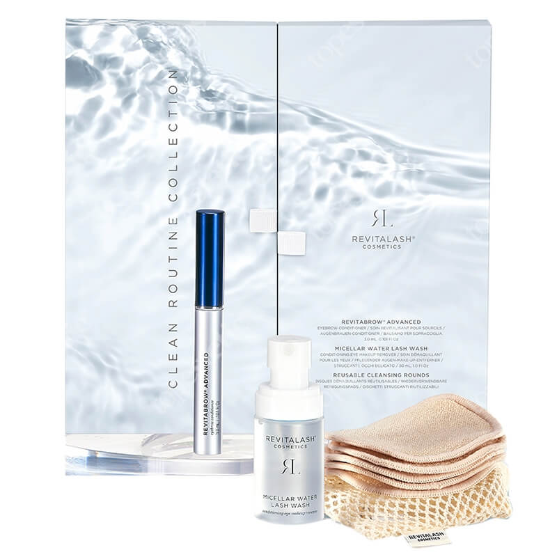 Revitalash Clean Routine To Brow ZESTAW Odżywka stymulująca wzrost brwi 3 ml + Woda micelarna 30 ml + Płatki kosmetyczne 5 szt