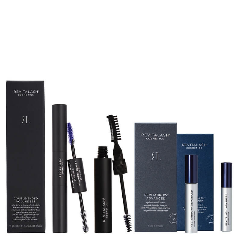 Revitalash Complete Care ZESTAW Odżywka stymulująca wzrost brwi 1,5 ml + Odżywka stymulująca wzrost rzęs 1,0 ml + Żel do brwi 7,4 ml + Tusz i podkład 2w1 11 ml