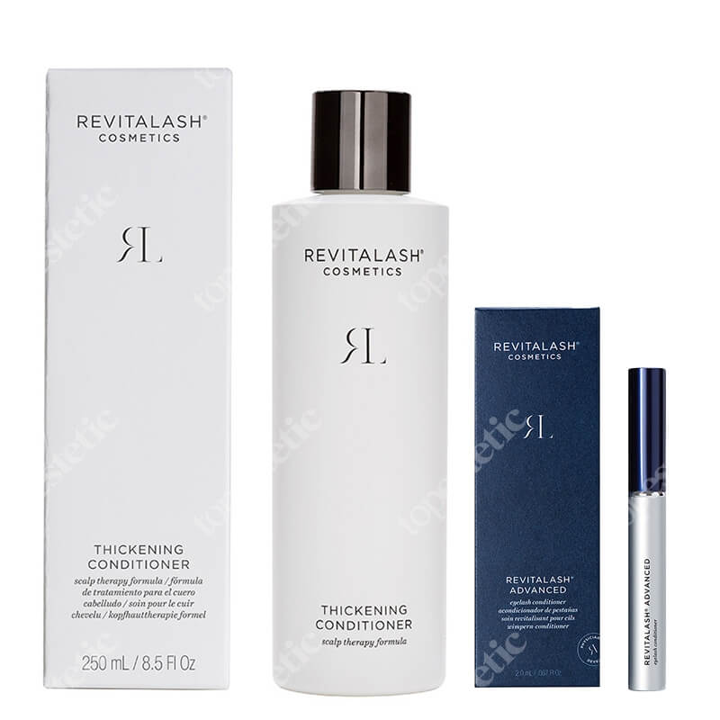 Revitalash Eyelash And Hair ZESTAW Odżywka stymulująca wzrost rzęs - 3 miesięczna kuracja 2,0 ml + Zagęszczająca odżywka 250 ml