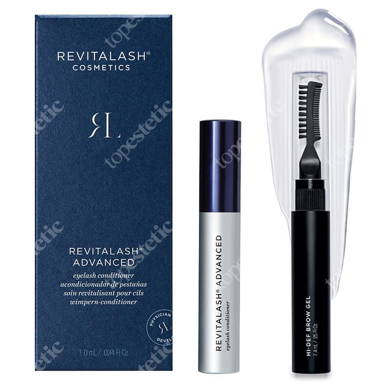 Revitalash Eyelash Conditioner RevitaLash Advanced + Hi-def Brow Gel ZESTAW Odżywka stymulująca wzrost rzęs 1,0 ml + Stylizująco-koloryzujący żel do brwi﻿ - bezbarwny 7,4 ml