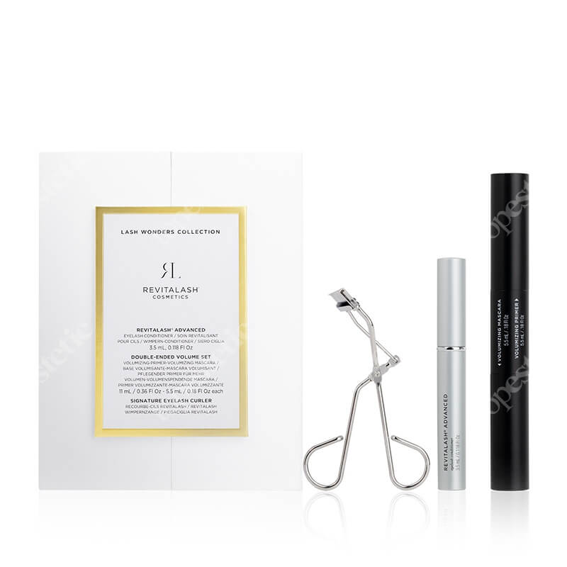 Revitalash Lash Wonders Colletion ZESTAW Odżywka stymulująca wzrost rzęs 3,5 ml + Tusz i podkład 2x2,5 ml + Zalotka 1 szt