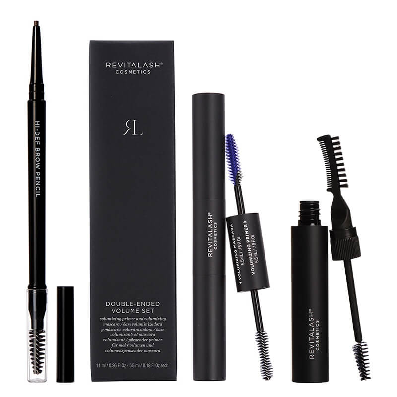 Revitalash Make Up Set ZESTAW Tusz i podkład 2w1, 11 ml + Żel do brwi﻿ - ciemny brąz 7,4 ml + Kredka do brwi - zimny brąz 0,14 g