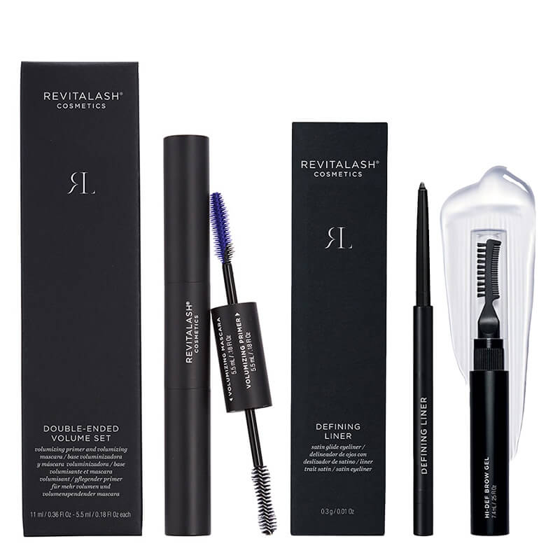 Revitalash Make Up ZESTAW Żel do brwi﻿ - bezbarwny 7,4 ml + Tusz i podkład 2w1, 11 ml + Eyeliner w formie kredki (czarna) 0,3 g