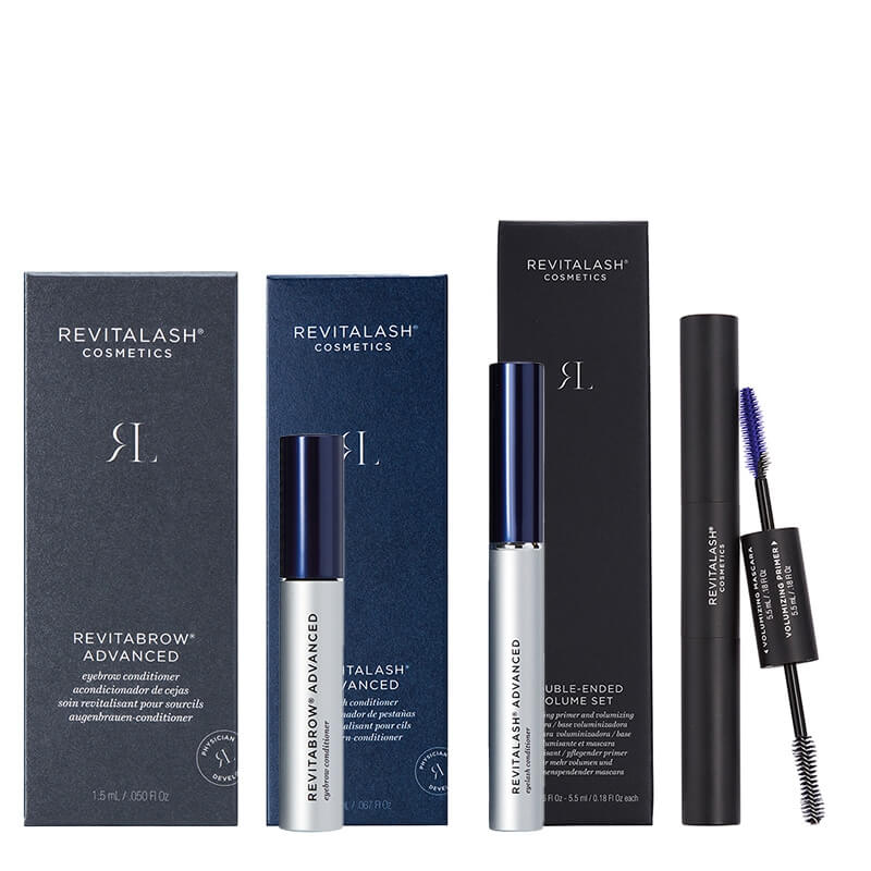 Revitalash Perfect Set ZESTAW Tusz i podkład 2w1, 11 ml + Odżywka stymulująca wzrost rzęs 2,0 ml + Odżywka stymulująca wzrost brwi 1,5 ml