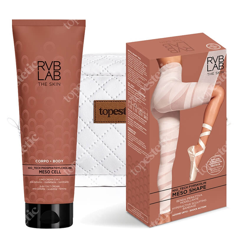 RVB LAB Make Up Hyperactive Sculpting Bandage + 3 in 1 Silt Cream Anti-Cellulite  ZESTAW Intensywny bandaż remodelujący 1 szt + Wielozadaniowy krem antycellulitowy 250 ml +  Kosmetyczka Topestetic