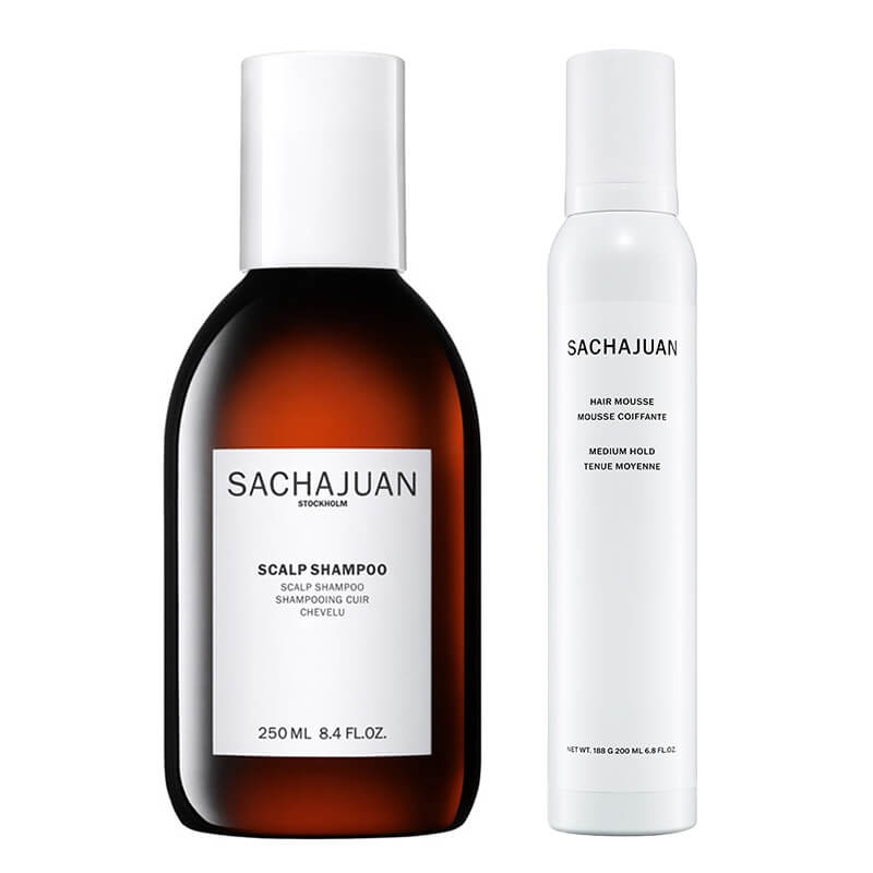 Sacha Juan Style Hair ZESTAW Szampon 250 ml + Pianka do stylizacji - objętość i połysk 200 ml