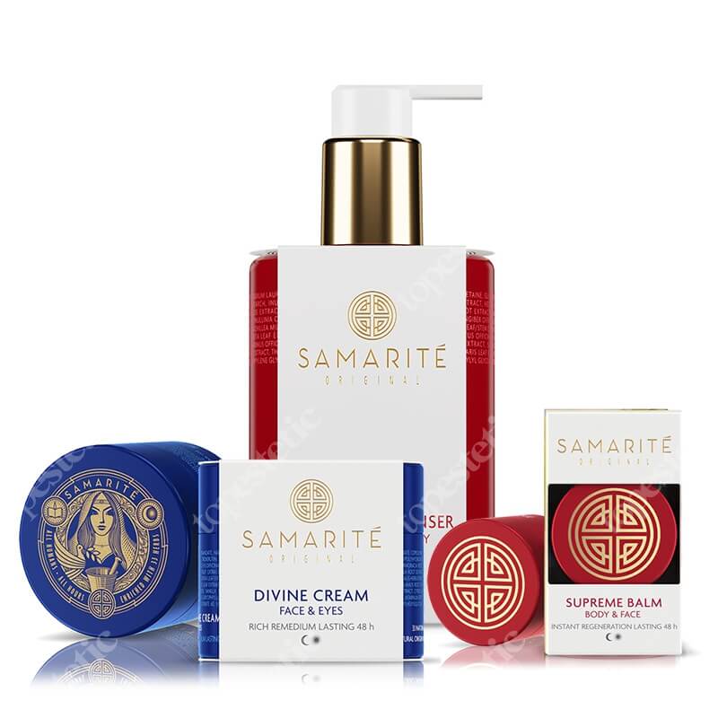 Samarite Supreme Set ZESTAW Żel oczyszczający 300 ml + Balsam 15 ml + Krem do twarzy 45 ml