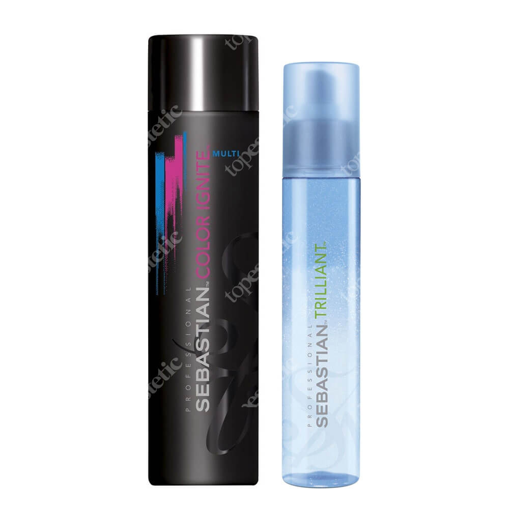 Sebastian Professional Color And Shine ZESTAW Szampon do włosów farbowanych 250 ml + Termiczny spray połysk 150 ml