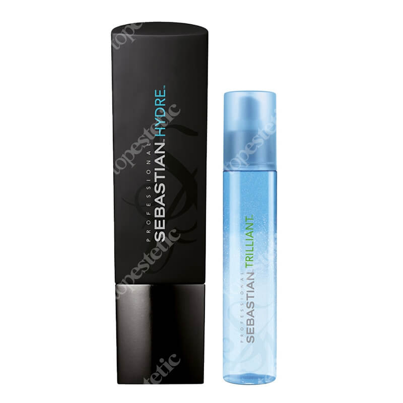 Sebastian Professional Hydre And Shine ZESTAW Szampon nawilżanie 250 ml + Termiczny spray połysk 150 ml