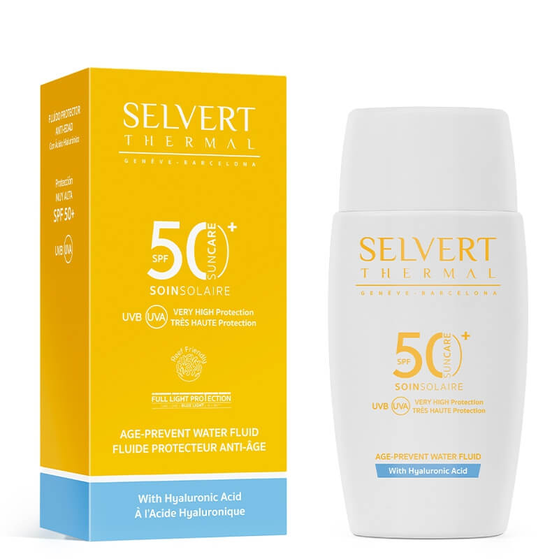 Selvert Thermal Age-Prevent Water Fluid With Hyaluronic Acid SPF 50+ Przeciwstarzeniowy fluid z kwasem hialuronowym i filtrem 50 ml