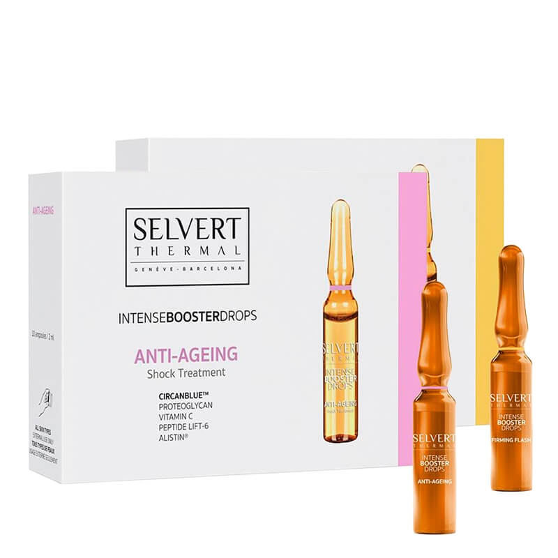 Selvert Thermal Anti-Age and Firming Booster Drops ZESTAW Ampułki przeciwstarzeniowe 10x 2 ml + Ampułki ujędrnianie 10x 2 ml