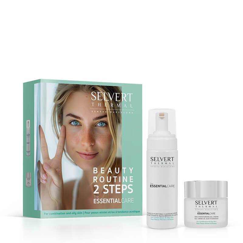 Selvert Thermal Beauty Routine 2 Steps For Combination And Oil Skin ZESTAW Nawilżający żel - krem 50 ml + Pianka oczyszczająca 150 ml