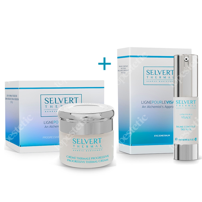 Selvert Thermal Codzienna Pielęgnacja ZESTAW Normalizujący krem termalny 50 ml + Balsam na okolice oczu 15 ml
