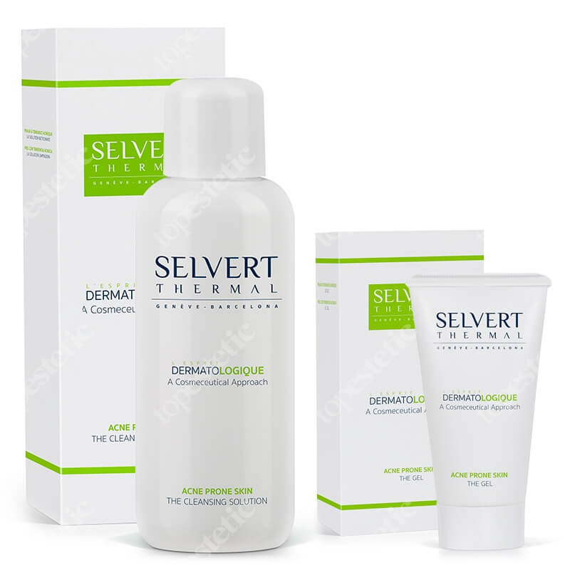 Selvert Thermal L'Esprit Dermatologique ZESTAW Płyn zmywający 200 ml + Żel przeciwtrądzikowy 50 ml