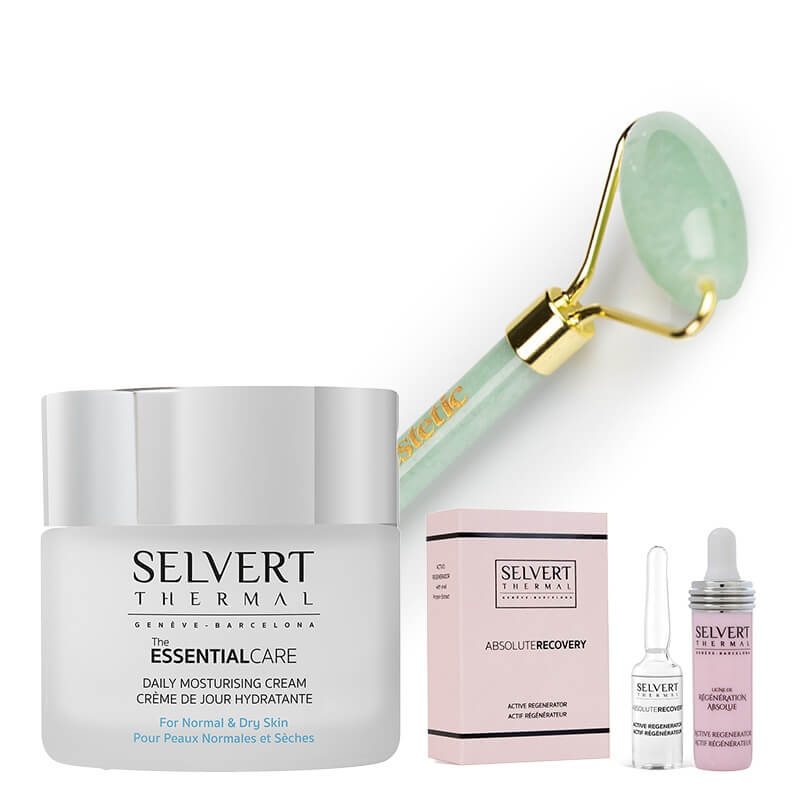 Selvert Thermal Regenerating and Moisturising Set ZESTAW Koncentrat regenerujący 5 ml + Witalizujący krem na dzień 50 ml + Roller jadeit 1 szt