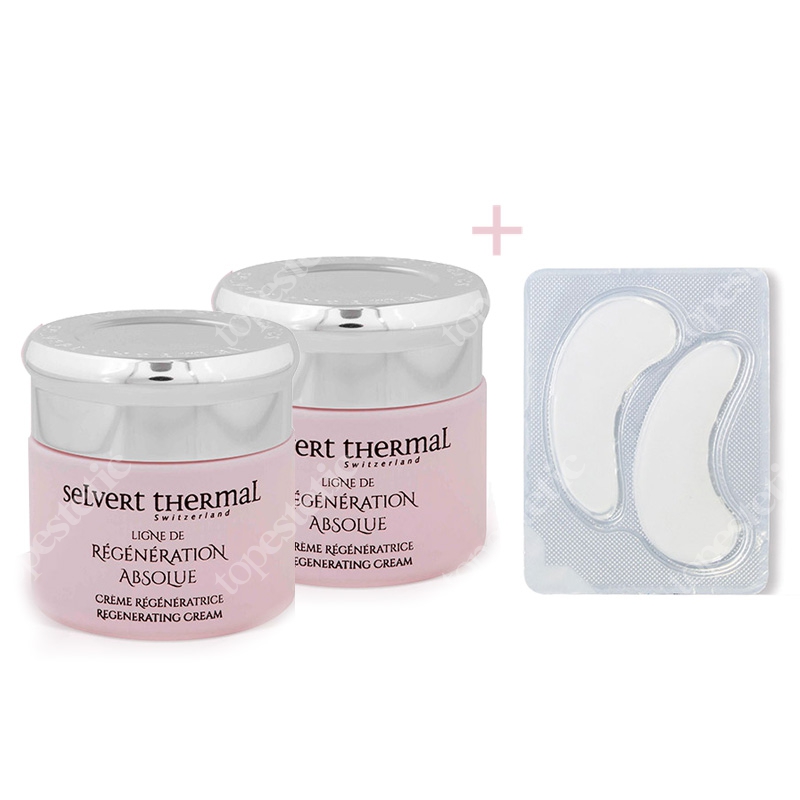 Selvert Thermal Regenerating Cream With Snail Protein Extract x 2 + Eye Mask Gratis ZESTAW Krem z wyciągiem z białka ślimaka 50 ml x 2 szt + Maska pod oczy 1 szt. Gratis