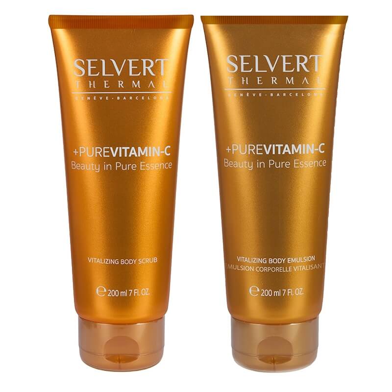 Selvert Thermal Vitalizing Body Set ZESTAW Witalizujący piling do ciała w tubie 200 ml + Witaminowa emulsja na ciało 200 ml