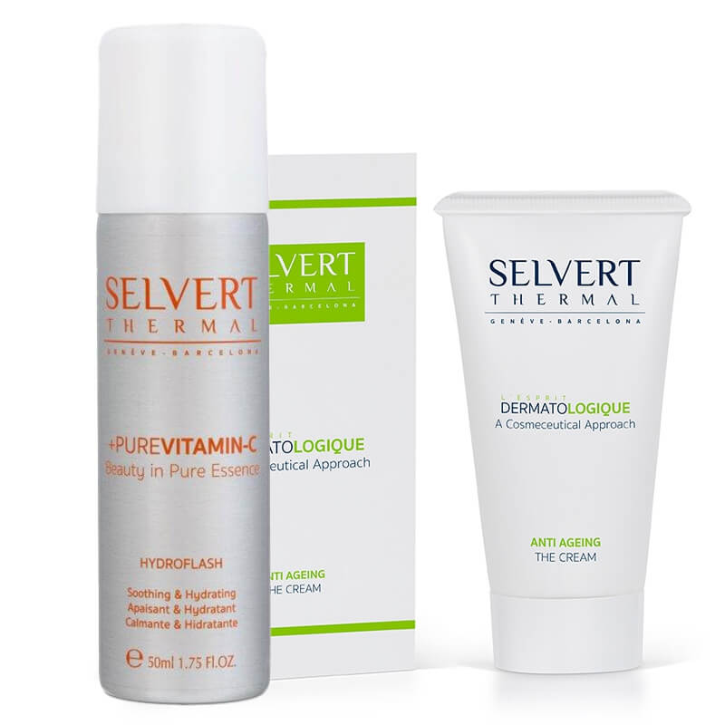 Selvert Thermal Vitamin C Mist + Anti-Ageing The Cream ZESTAW Mgiełka z witaminą C 50 ml + Krem przeciwstarzeniowy 50 ml