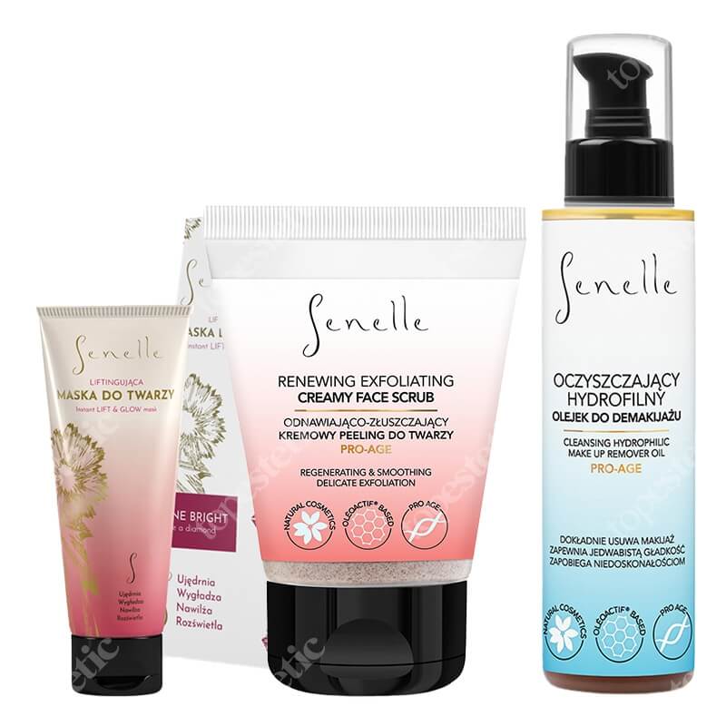Senelle Beauty Skin ZESTAW Peeling 100 ml + Liftingująca maska 65 ml + Olejek do demakijażu 150 ml