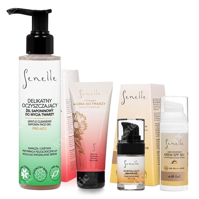 Senelle Beauty Way ZESTAW Krem pod oczy 15 ml + Krem SPF 50+ z pigmentem 150 ml + Liftingująca maska 65 ml