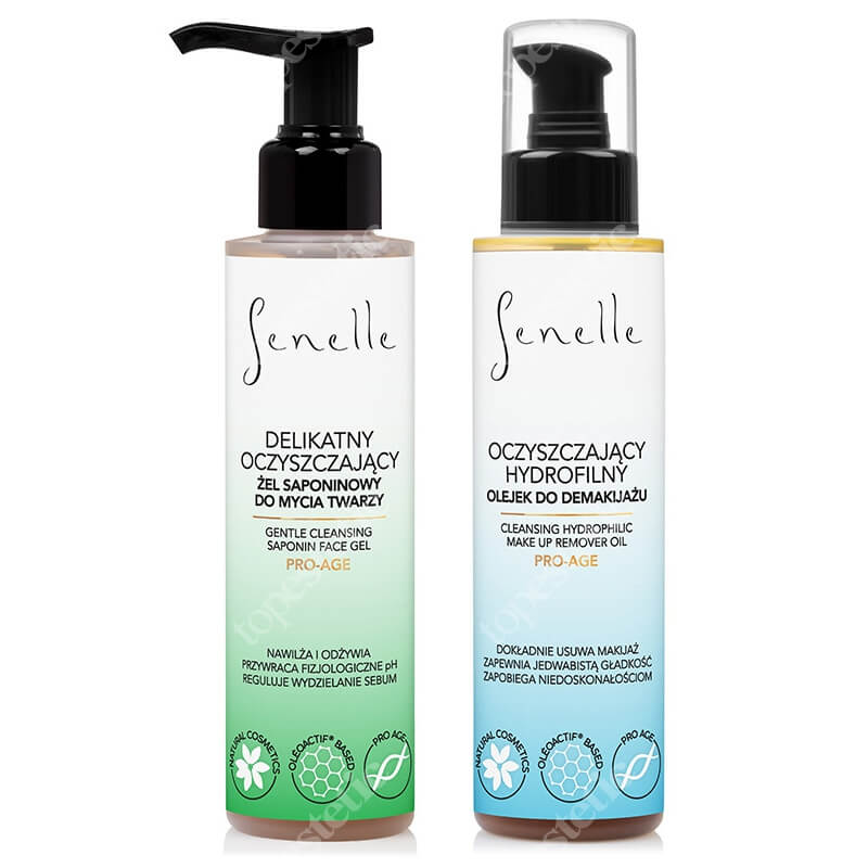 Senelle Clean Set ZESTAW Oczyszczający olejek do demakijażu 150 ml + Delikatny żel saponinowy do mycia twarzy 150 ml